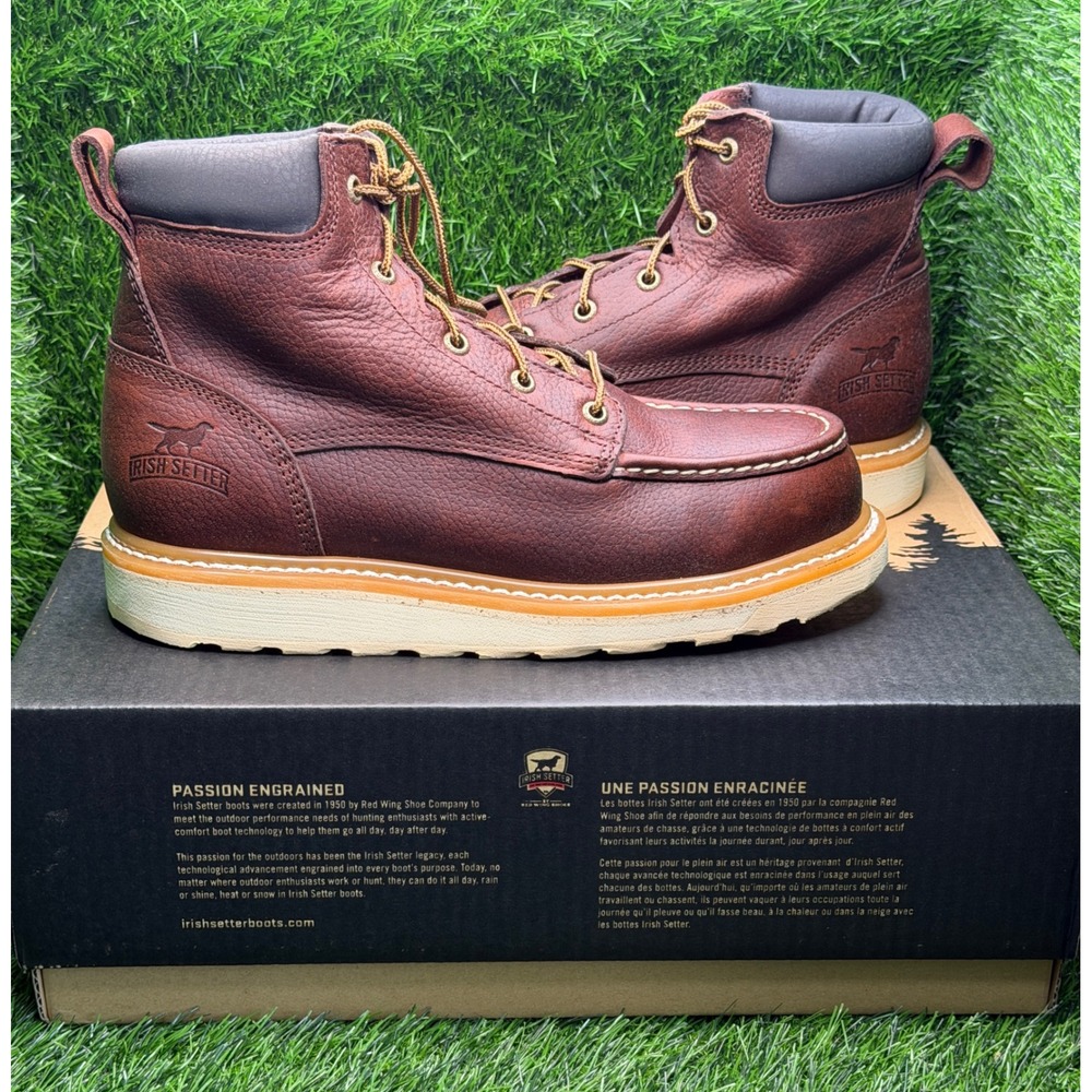 Irish Setter Ashby 83606 Mens 8.5 D Brown Leather Aluminum Toe Work Boots